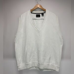 Vintage Greg Norman Collection V-Neck White Sweater Vest Cotton